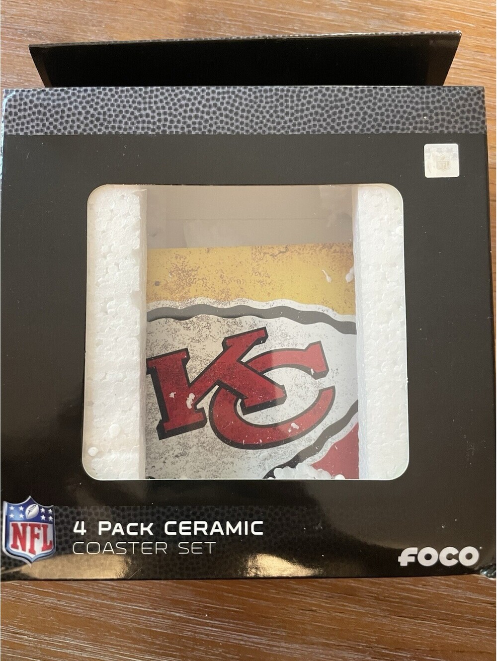 Kansas City Chiefs NFL Coaster Foco Ceramic Coaster Set Of 4